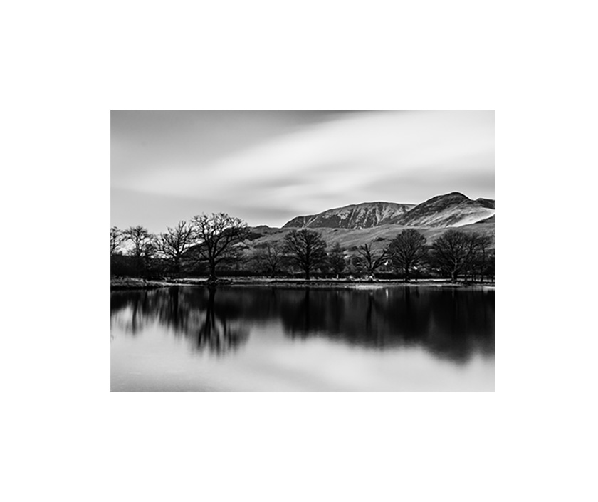 Buttermere Lake Reflections - Black and White
